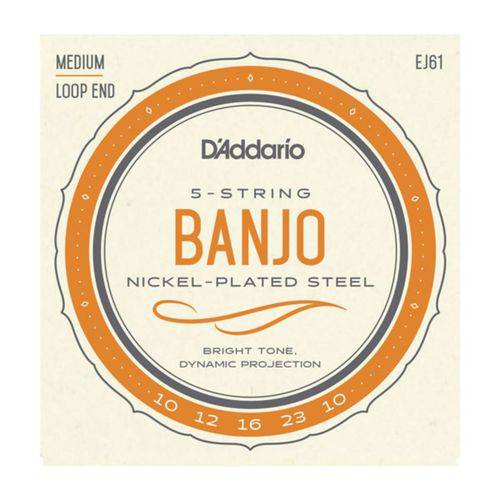 Encordoamento para Banjo 5C D'Addario EJ61
