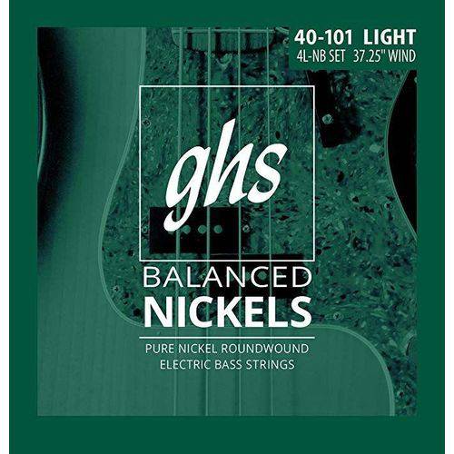 Encordoamento para Contrabaixo GHS 4L-NB Light Série Balanced Nickels (contém 4 Cordas)