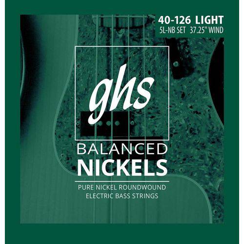 Encordoamento para Contrabaixo GHS 5L-NB Light Série Balanced Nickels (contém 5 Cordas)