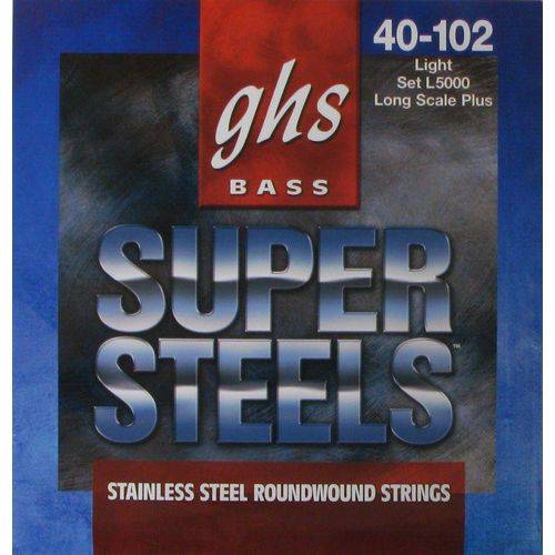 Encordoamento para Contrabaixo GHS L5000 Light (Escala Longa) Série Super Steels (contém 4 Cordas)