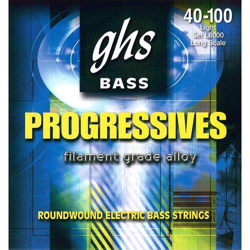 Encordoamento para Contrabaixo GHS L8000 Light (Escala Longa) Série Bass Progressives (contém 5 Cord