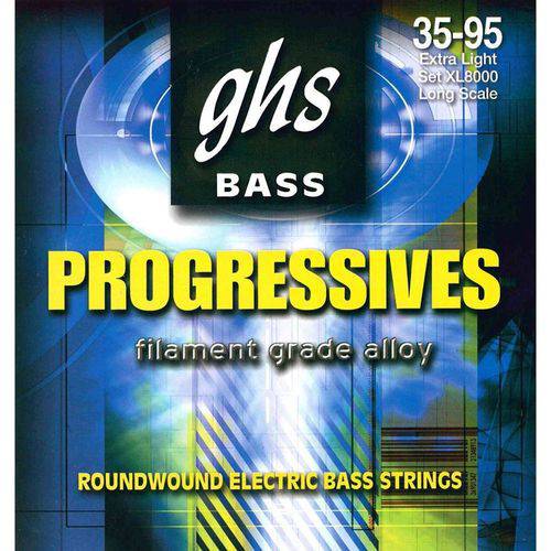 Encordoamento para Contrabaixo GHS XL8000 Extra Light (Escala Longa) Série Bass Progressives (contém