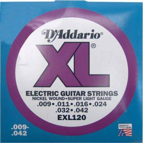 Encordoamento para Guitarra 0.09 Exl120b D`Addario