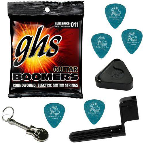 Encordoamento para Guitarra 011 050 GHS Boomers GBM + Acessórios IZ1
