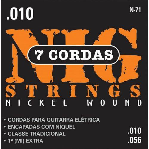 Encordoamento para Guitarra 7 Cordas Nig N-71 .010/.056