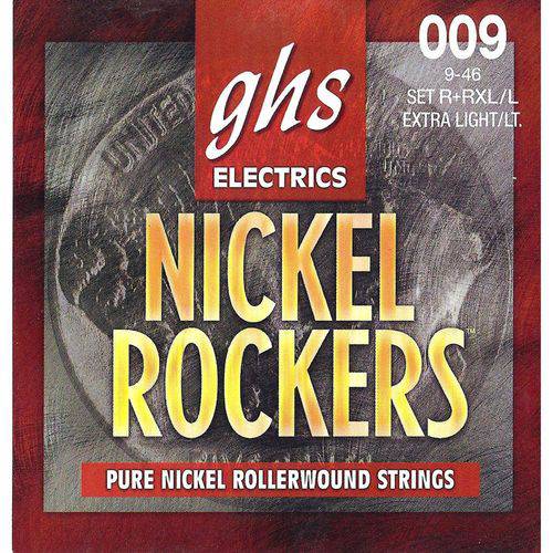 Encordoamento para Guitarra Elétrica GHS R+RXL Extralight Série Nickel Rockers (contém 6 Cordas)
