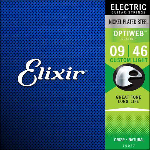 Encordoamento para Guitarra Elixir (.009-.046) Custom Light Optiweb