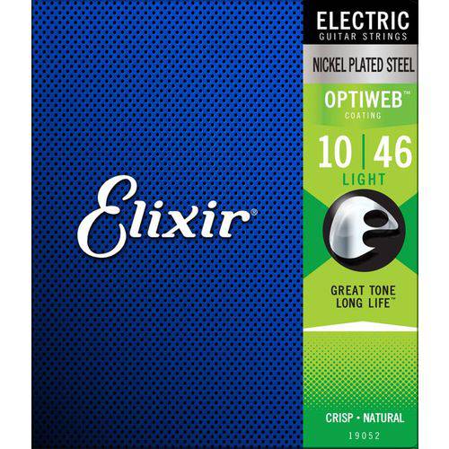 Encordoamento para Guitarra Elixir Optiweb 010 046 19052 Light