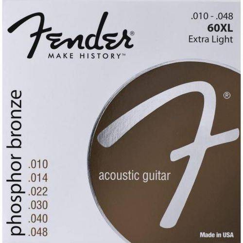 Encordoamento para Violao Aco 0.010 60xl Bronze Fosforoso Fender