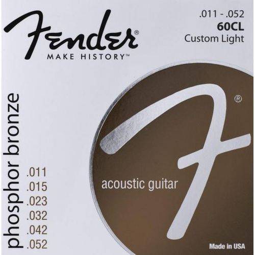 Encordoamento para Violão Aço 0.011 60cl Bronze Fosforoso Fender