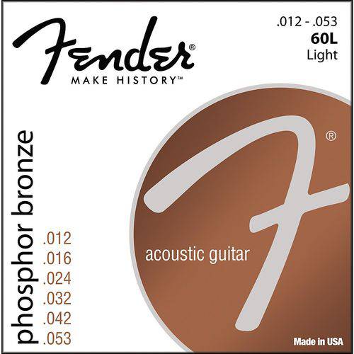 Encordoamento para Violão Aço Fender 012 Phosphor Bronze 60L