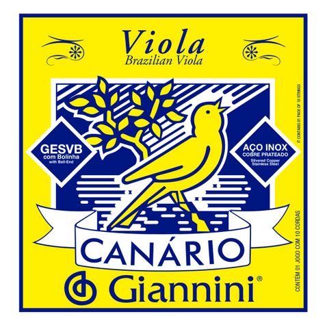 Encordoamento Viola Giannini Gesvb C/bolinha Canario