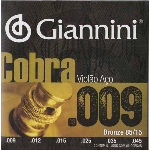 Encordoamento Violão Aço 0.12 Série Cobra Bronze 85/15 GEEFLKS - Giannini 2881