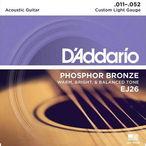 Encordoamento Violão Aço 011 Phosphor Bronze EJ26 - D'Addario