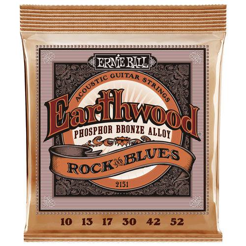 Encordoamento Violão Aço Ernie Ball Phosphor Bronze Rock N Blues 010 - 052 EB2151
