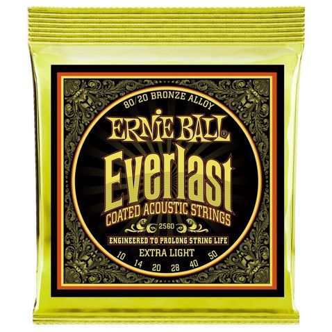 Encordoamento Violao Ernie Ball 010.050 Everlast 8020 Extra Light