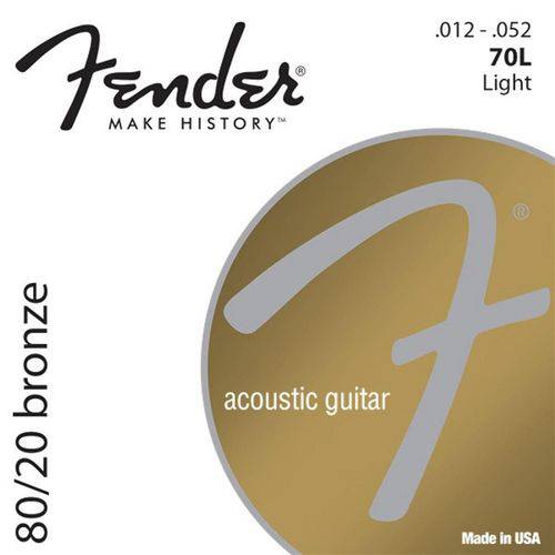 Encordoamento Violão Fender 70l Aço .012-.052 80/20 Bronze