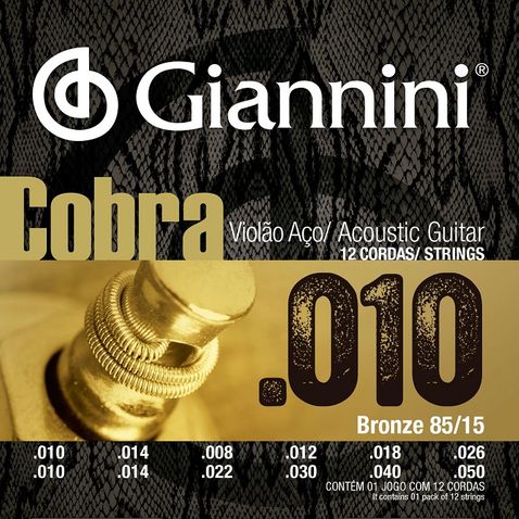 Encordoamento Violao Giannini Geef12m 12 Cordas Media Aço