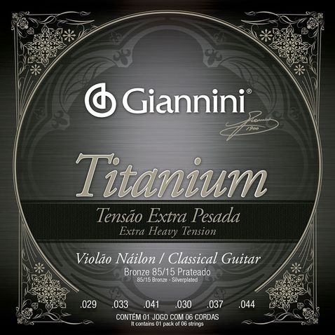 Encordoamento Violao Giannini Genwxta Titanium Bronze 85/15 Prateado