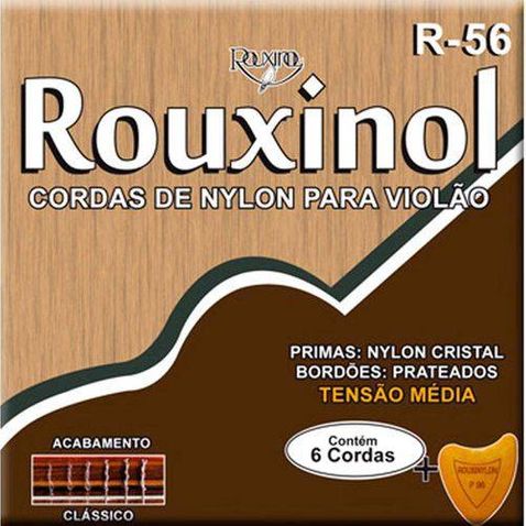Encordoamento Violao Rouxinol R56 Nylon Cristal/prateada Media Tensao
