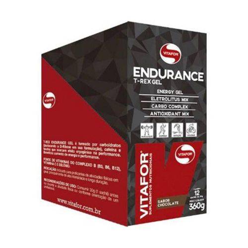 Endurance T-Rex Gel Energético - 12 Unidades 30g Chocolate - Vitafor