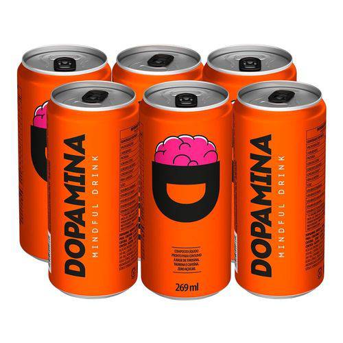 Energético Dopamina Mindful Drink 269ml - Pack com 6 Latas