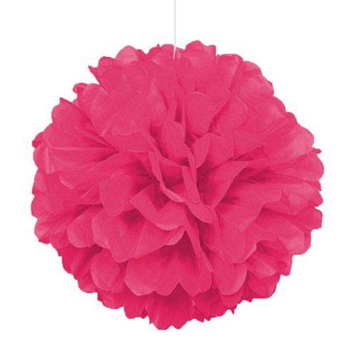 Enfeite Decorativo Pompom de Papel Crepom 35cm Pink