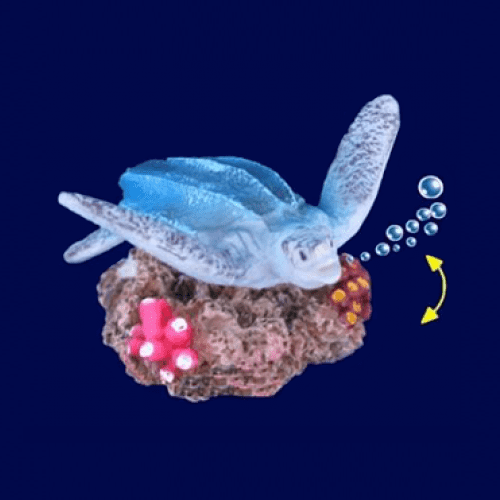Enfeite Duo Soma Fish Mini Tartaruga Azul para Aquário Único