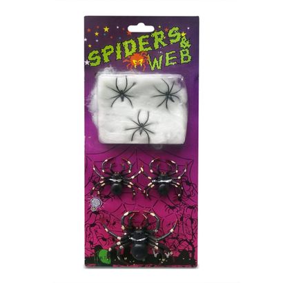 Enfeite Halloween Aranhas de Plástico com Teia BPG