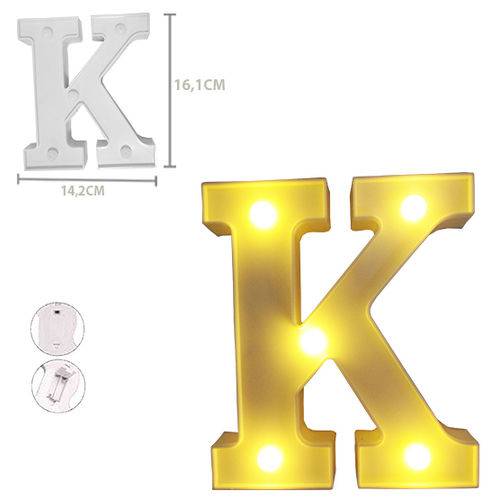Enfeite Luminoso com 5 Leds Letra K de Plastico 16 1x14 2cm a Pilha