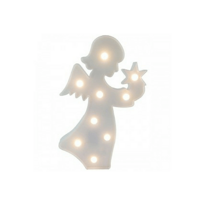 Enfeite Luminoso em Led “Anjo” Branco 28cm Cromus