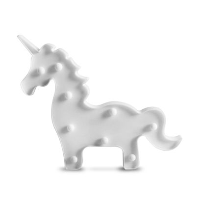 Enfeite Luminoso em Led “Unicornio” Branco 28cm Art Lille