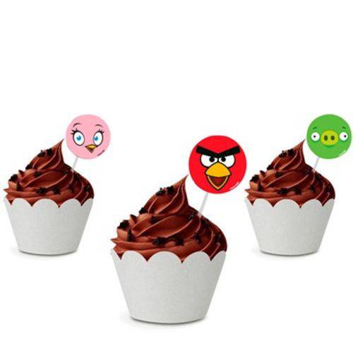 Enfeite Palito Pick para Doces Angry Birds 10 Unidades