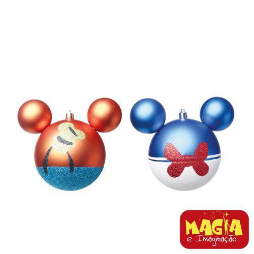 Enfeites de Natal Disney Bola Pateta e Donald - Pack com 2 Bolas 10cm