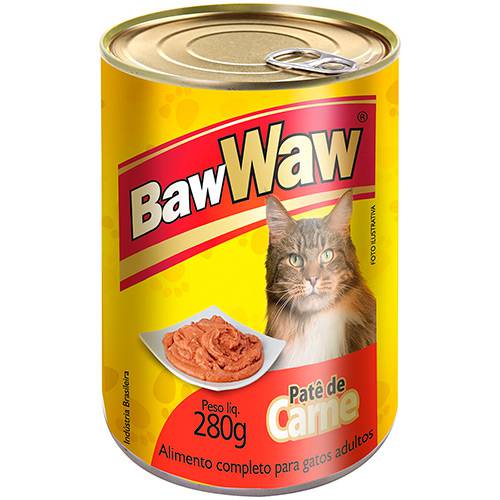 Enlatado para Gatos Adultos Sabor Carne 280g - Baw Waw
