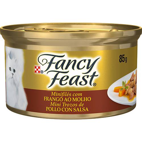 Enlatado para Gatos Sabor Frango ao Molho Minifilés 85g - Fancy Feast