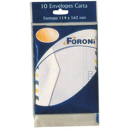 Envelope Comercial Foroni Branco Pacote com 10 Unidades