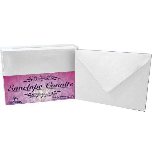 Envelope Convite Colorido 163x225mm Branco Linho 120g Romitec Cx.c/50