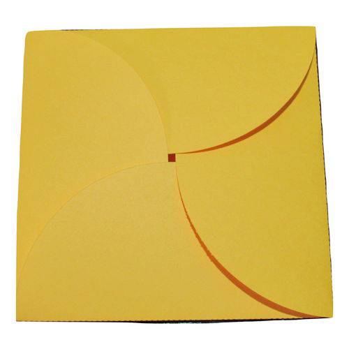 Envelope Liso Quadrado Quatro Pétalas Amarelo - 12 Unidades