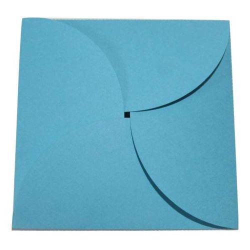Envelope Liso Quadrado Quatro Pétalas Azul Claro-12 Unidades