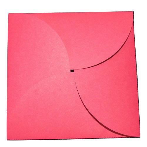 Envelope Liso Quadrado Quatro Pétalas Vermelho - 12 Unidades