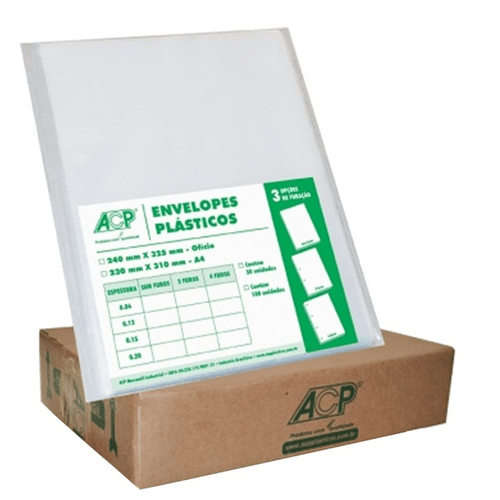 Envelope Plástico 4 Furos Fino ACP - 1000 Unidades 1022127