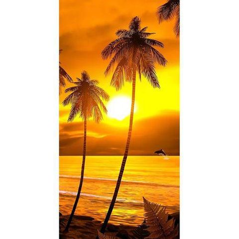 Enxovais Banho Adulto Toalha Praia Buettner -Velour Resort Sunset On The Beach