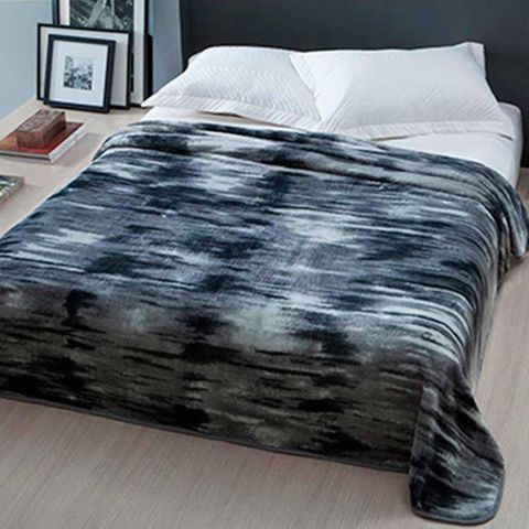Enxovais Cama Adulto Casal Padrao Cobertor Corttex -Microfibra Home Design Baltraz Cinza