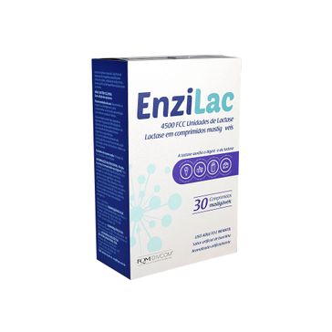 Enzilac Divcom 4500UI com 30 Comprimidos Mastigáveis