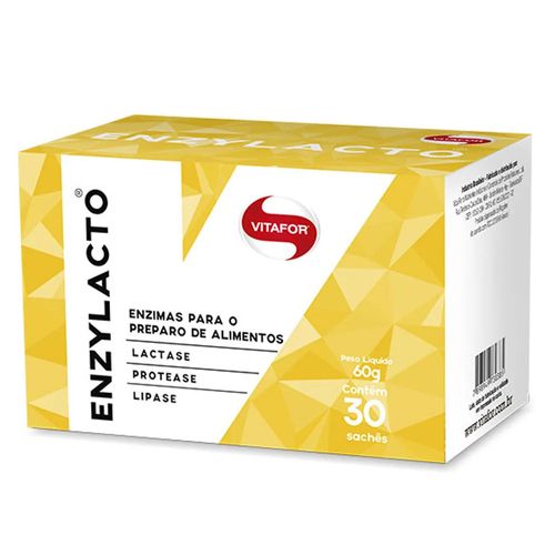 Enzimas Digestivas Enzylacto - Vitafor - 30 Sachês de 2g