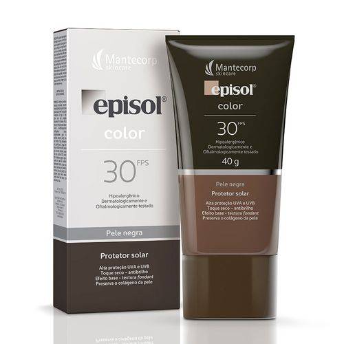 Episol Color Base Facial Pele Negra Fps 30 40g