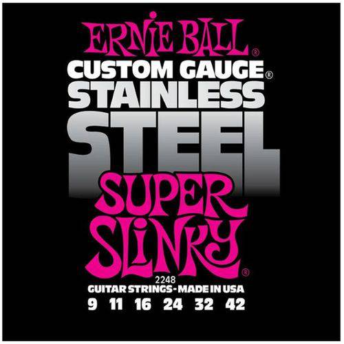 Ernie Ball - Corda para Guitarra Stainless Steel Super Slinky 2248