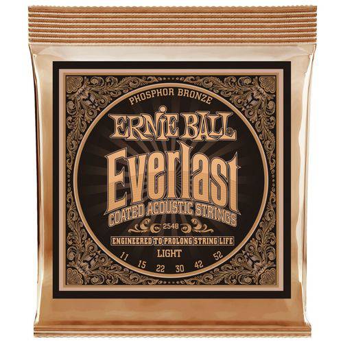 Ernie Ball - Encordoamento Everlast Phosphor Bronze Light 2548