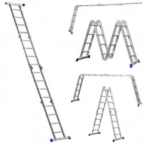 Escada Dobravel Multifuncional Aluminio 4x4 16 Degraus com 8 Posicoes Mor